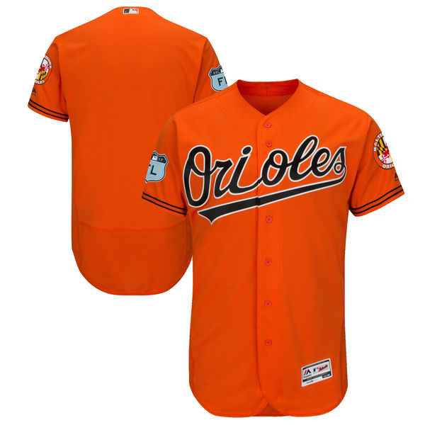 2017 MLB Baltimore Orioles Blank Orange Jerseys->->MLB Jersey